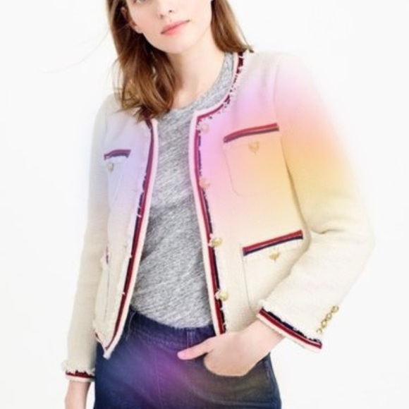 J. Crew Tweed Raw Edge Lady Jacket Blazer - Picture 9 of 11